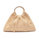 28823 Harper Studded Straw Clutch/Evening Bag - MiMi Wholesale