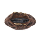 28823F Faux Fur Clutch Bag With Ring Handle - MiMi Wholesale