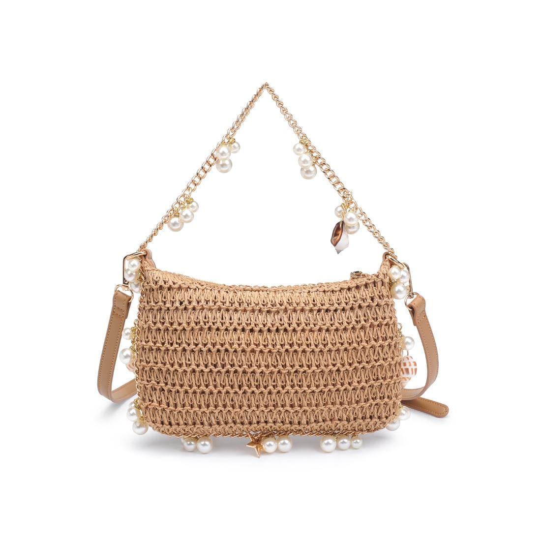 28829 Steph Straw Pearl Lined Evening Bag - MiMi Wholesale