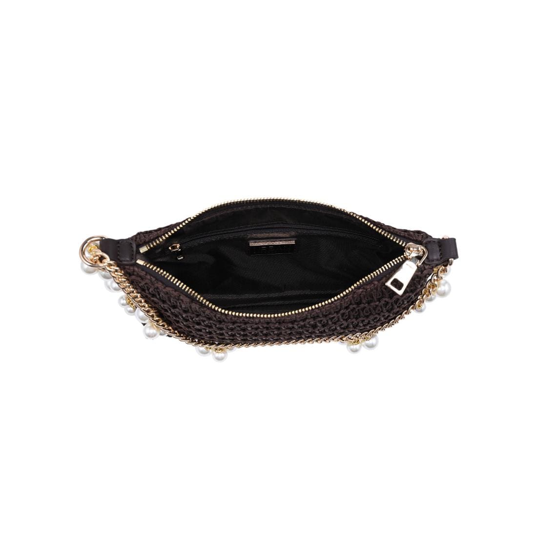28829 Steph Straw Pearl Lined Evening Bag - MiMi Wholesale