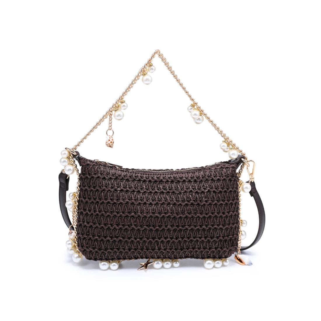 28829 Steph Straw Pearl Lined Evening Bag - MiMi Wholesale