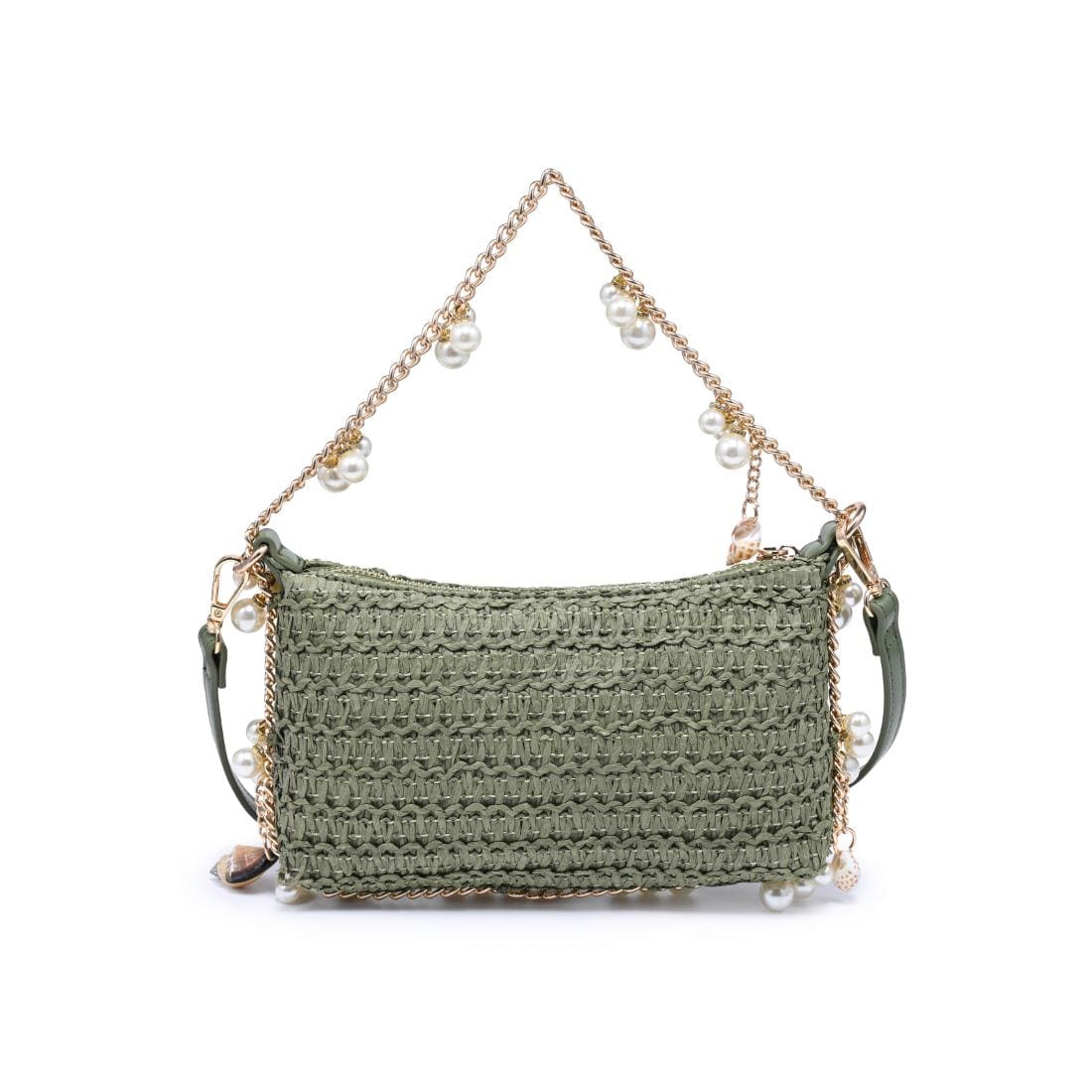 28829 Steph Straw Pearl Lined Evening Bag - MiMi Wholesale