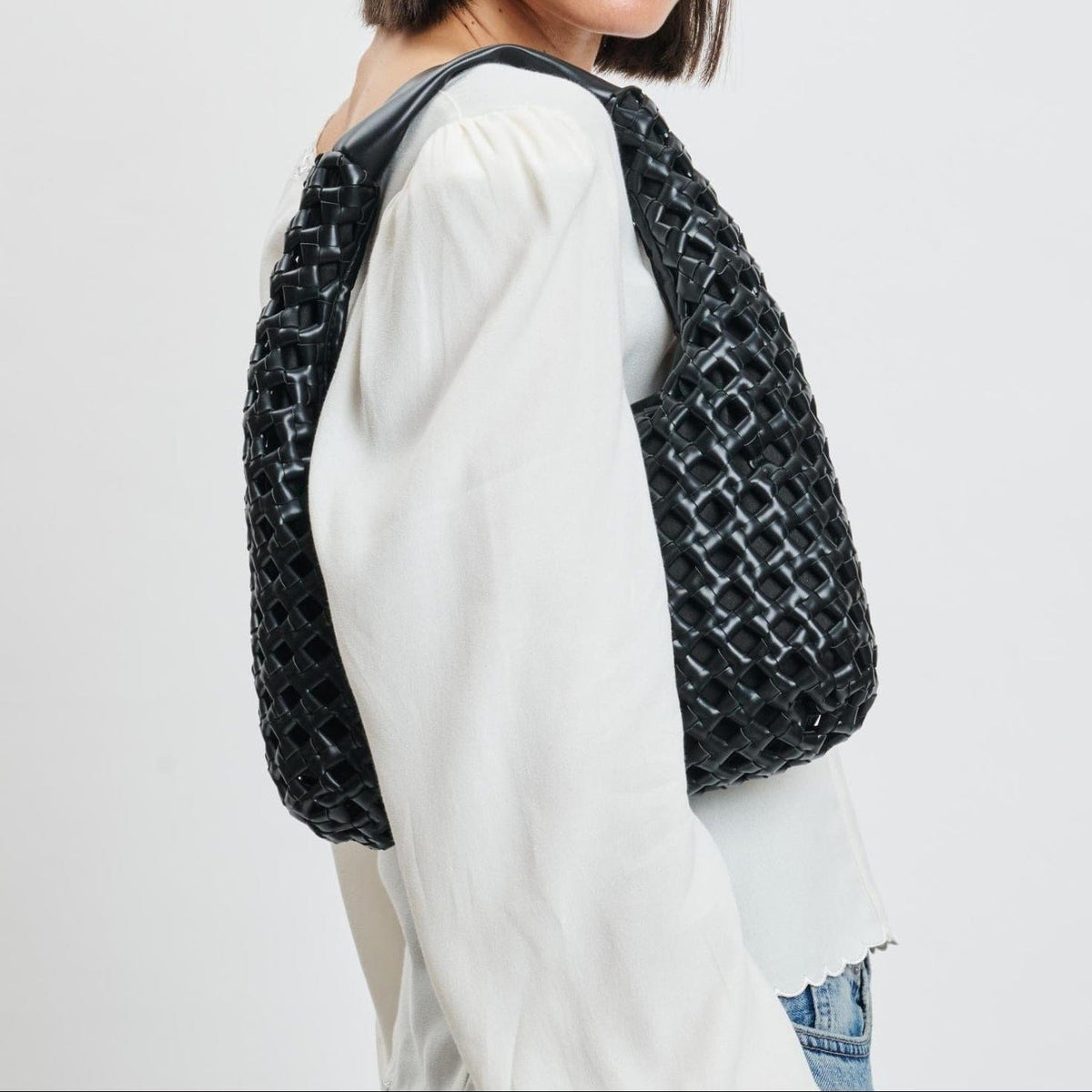 29516ML Richelle Woven Hobo Shoulder Bag - MiMi Wholesale