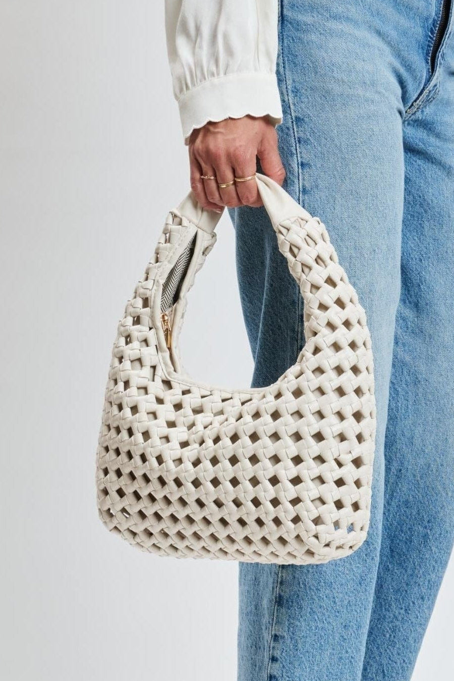 29516ML Richelle Woven Hobo Shoulder Bag - MiMi Wholesale