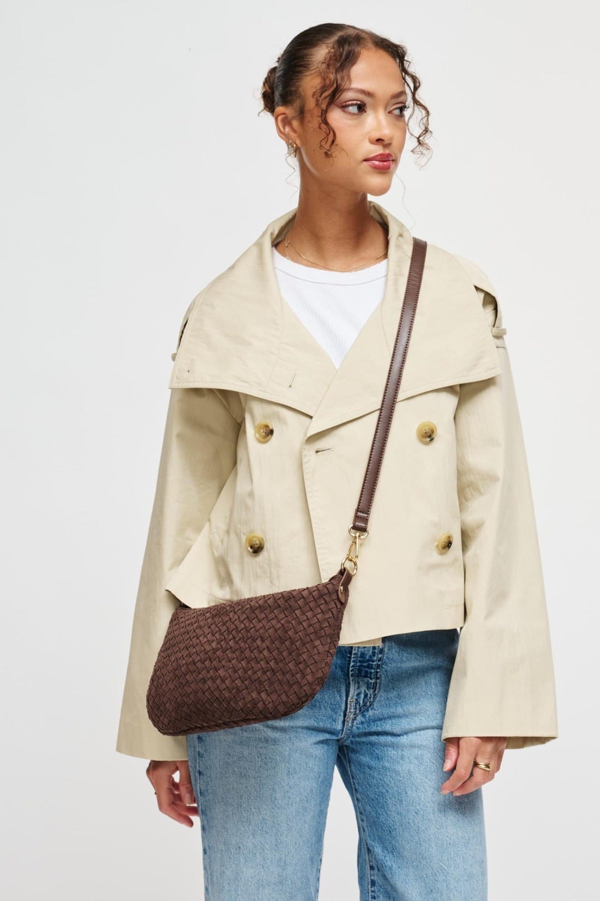 29746WS Espresso bag styled on model, view 2