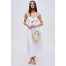 34243 Gaia Mini Straw Tote With Rhinestone Handle - MiMi Wholesale