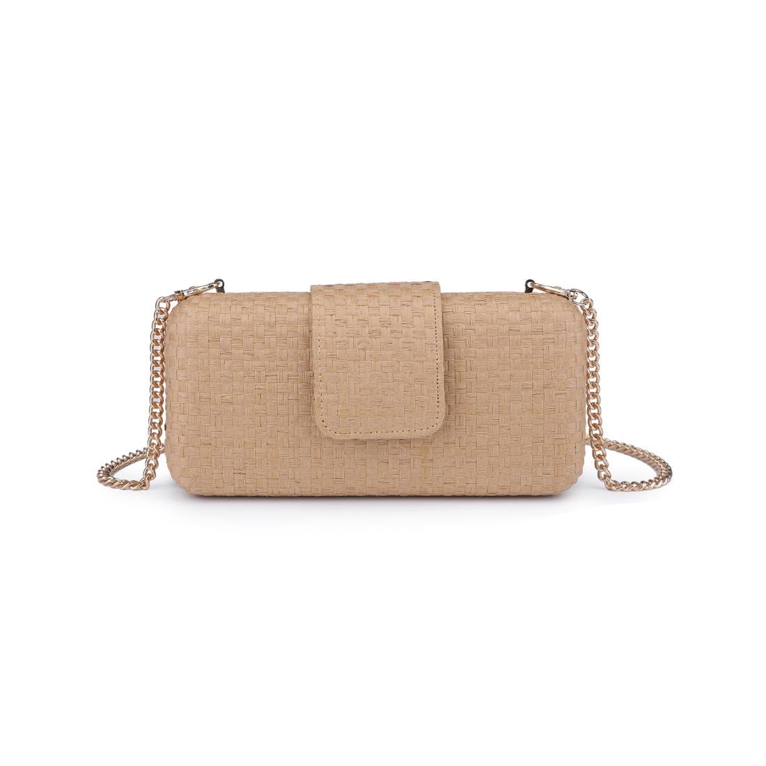 35961ML Sylvi Straw Clutch Bag With Chain Strap - MiMi Wholesale