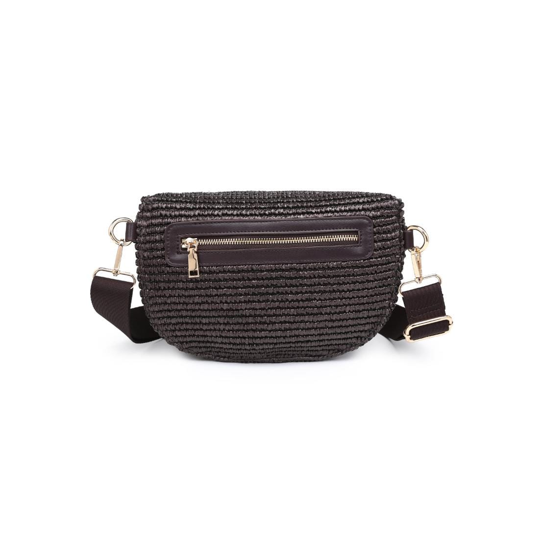 36248EML Gizelle Woven Straw Belt Bag - MiMi Wholesale
