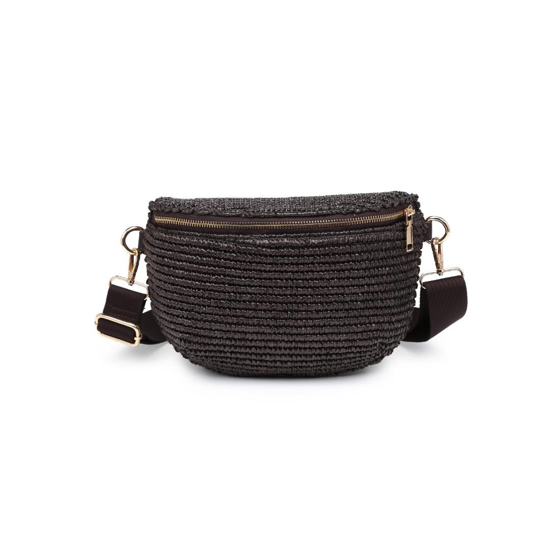 36248EML Gizelle Woven Straw Belt Bag - MiMi Wholesale