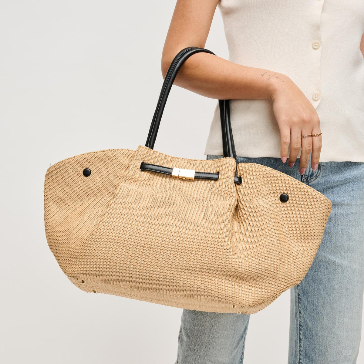 36773A Kaia Straw Tote Bag - MiMi Wholesale