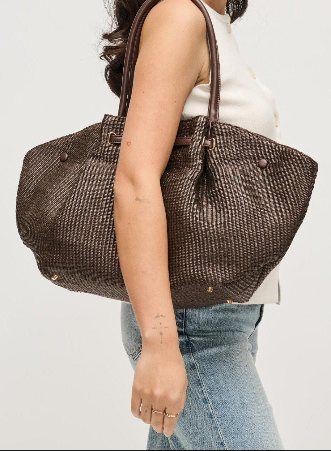 36773A Kaia Straw Tote Bag - MiMi Wholesale