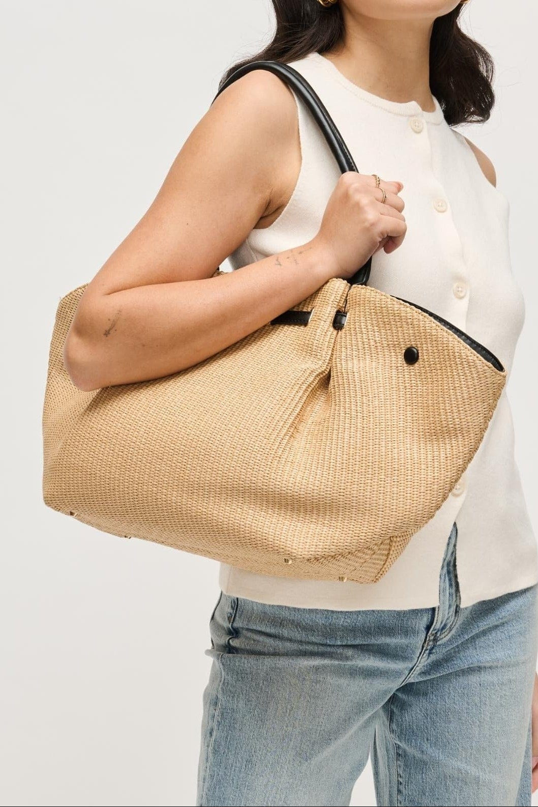 36773A Kaia Straw Tote Bag - MiMi Wholesale