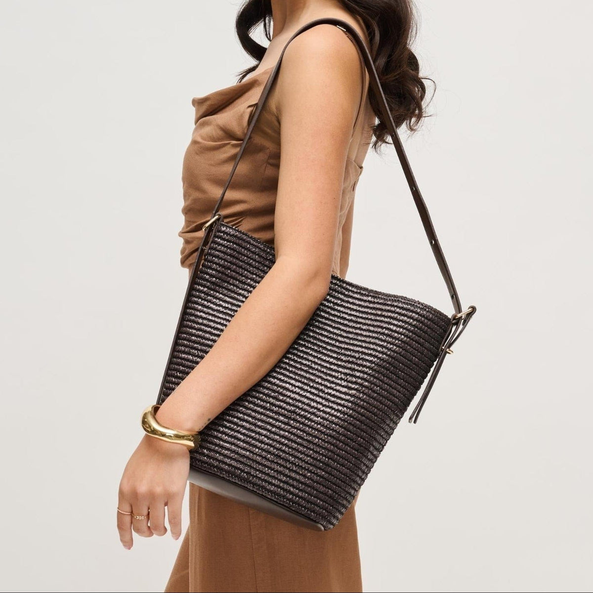37052B Alethea Straw Hobo/Tote Bag - MiMi Wholesale