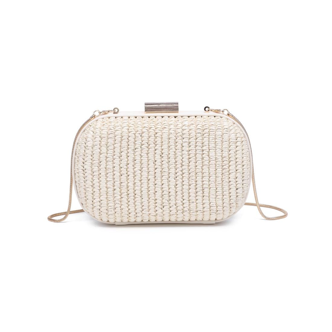 38057 Alix Straw Clutch With Chain Strap - MiMi Wholesale