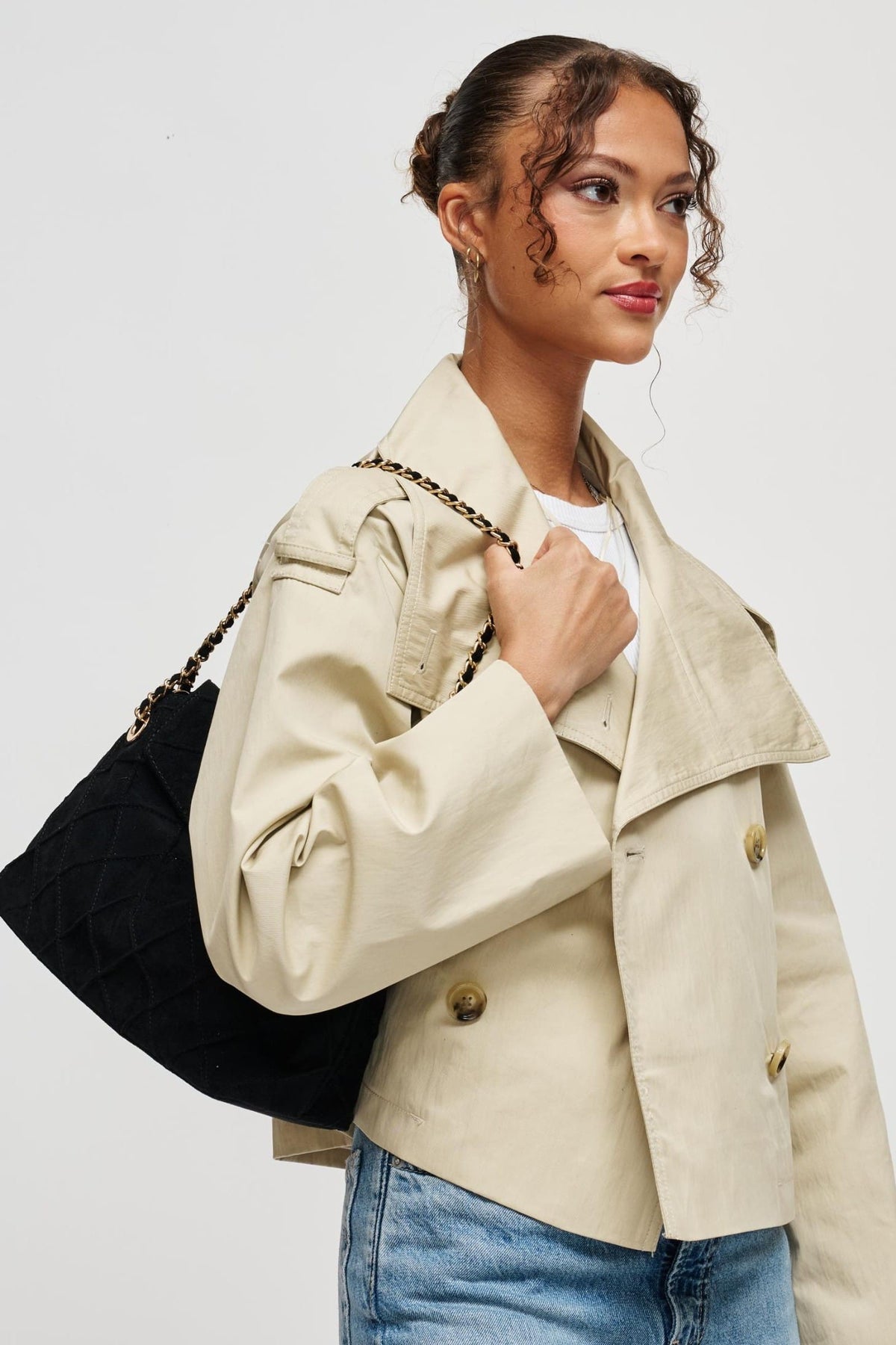 38583 Black bag styled on model, view 2