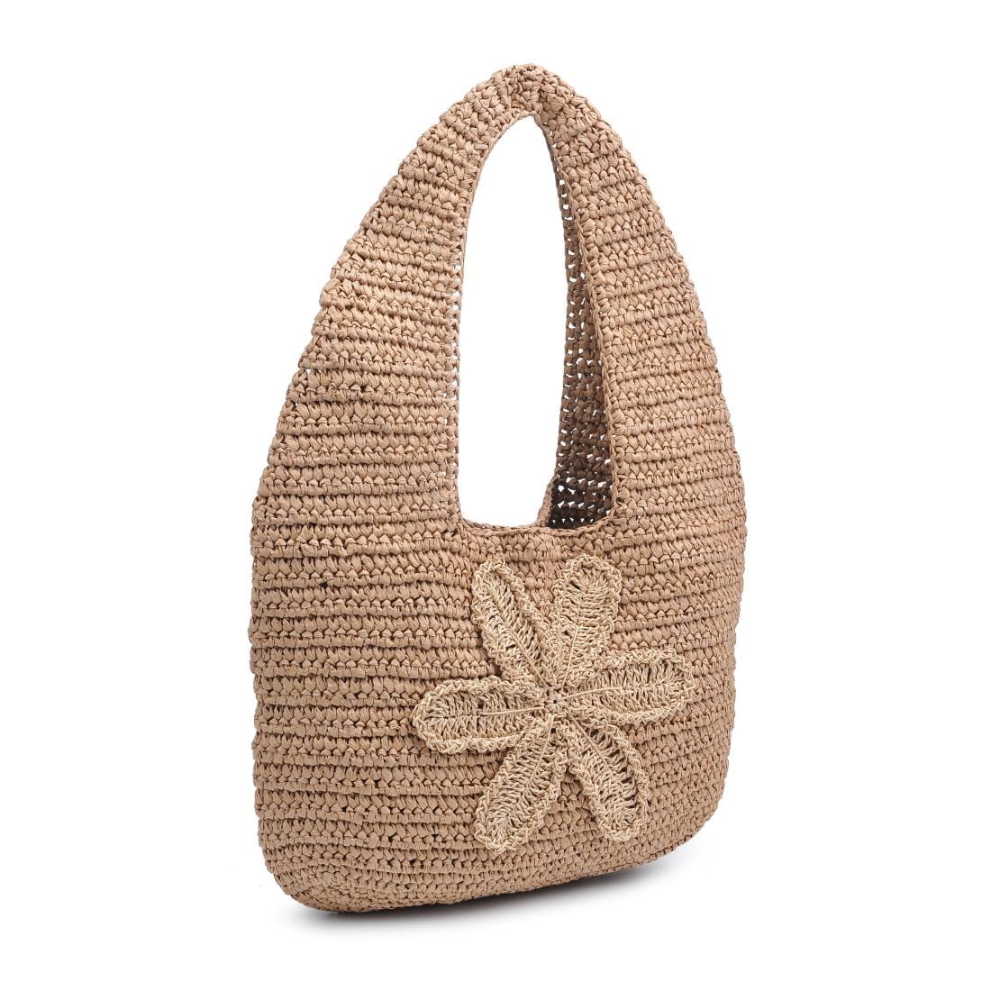 60457 Crystal Straw Hobo Tote Bag - MiMi Wholesale