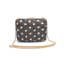 60790 Samantha Floral Straw Clutch/Evening Bag With Chain Strap - MiMi Wholesale