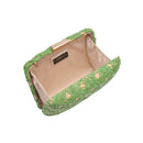 60790 Samantha Floral Straw Clutch/Evening Bag With Chain Strap - MiMi Wholesale