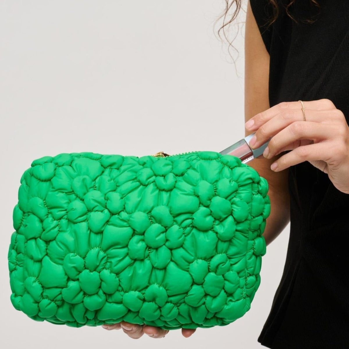 61028F Flora Pop Nylon Cosmetic Pouch - MiMi Wholesale