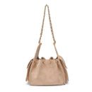 61740FS Willow Faux Suede Hobo Bag With Chain Strap - MiMi Wholesale