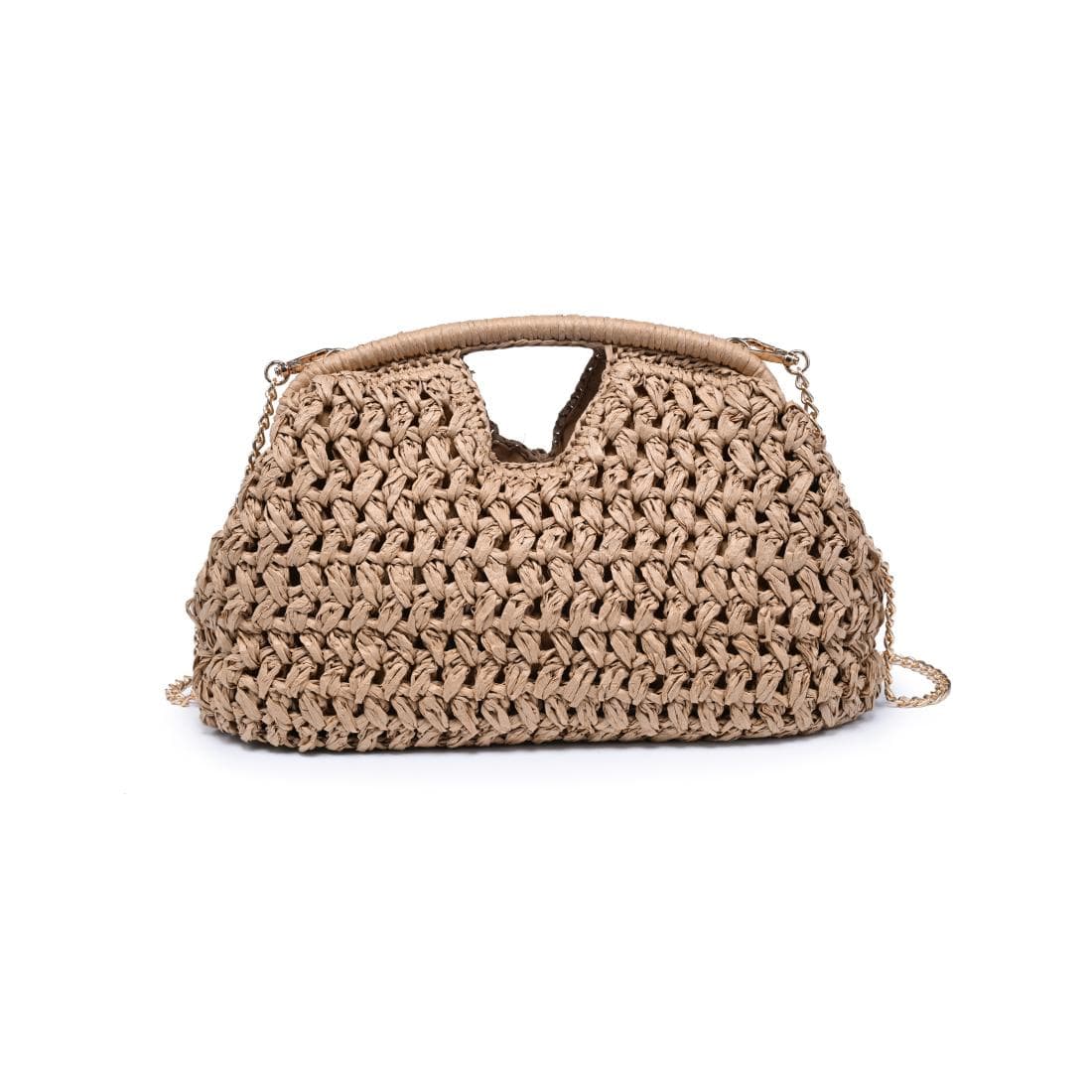62428 Abigail Straw Crossbody/Clutch Bag With Chain Strap - MiMi Wholesale