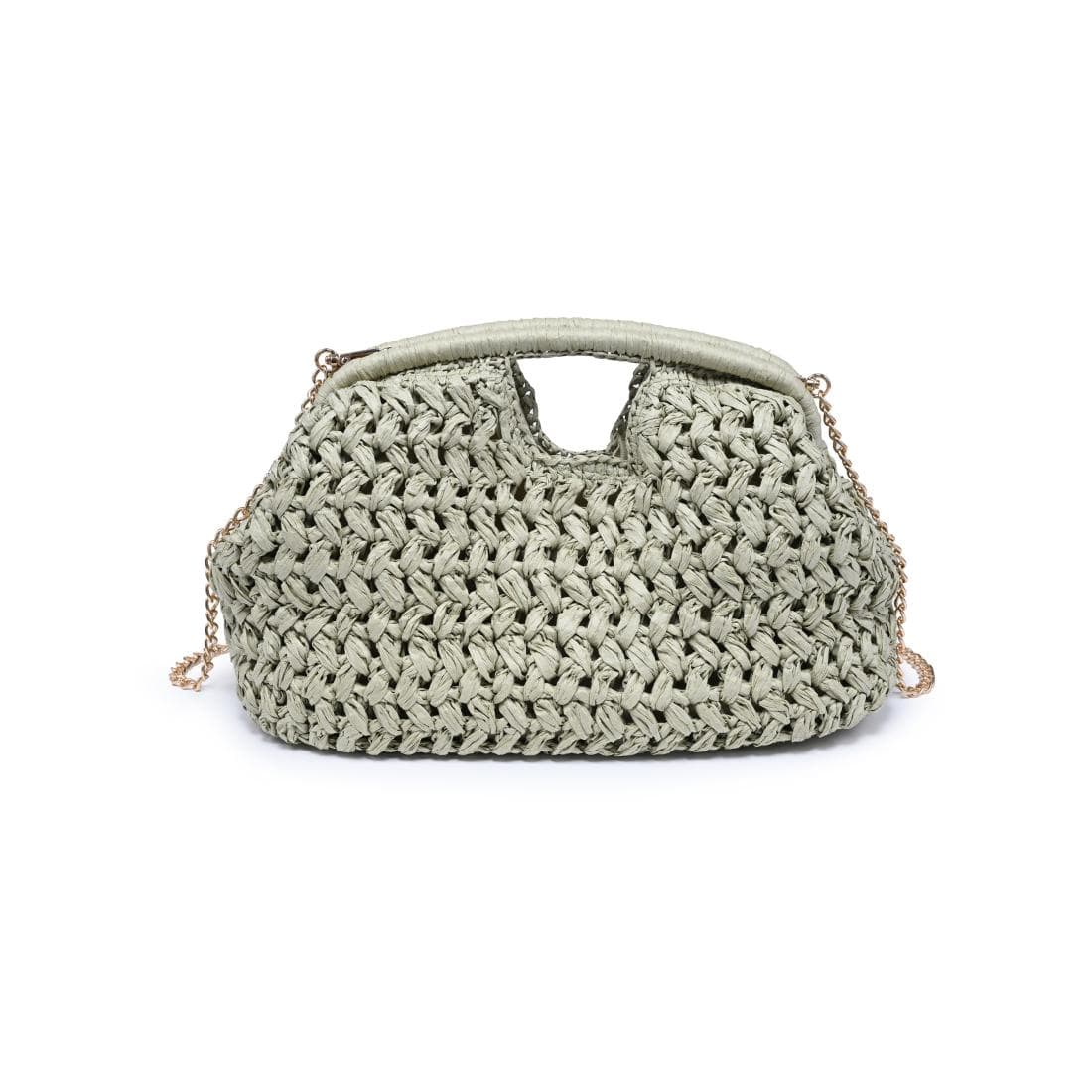 62428 Abigail Straw Crossbody/Clutch Bag With Chain Strap - MiMi Wholesale
