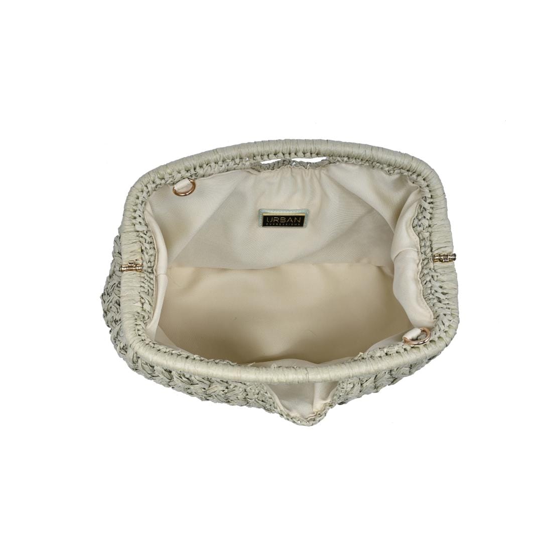 62428 Abigail Straw Crossbody/Clutch Bag With Chain Strap - MiMi Wholesale