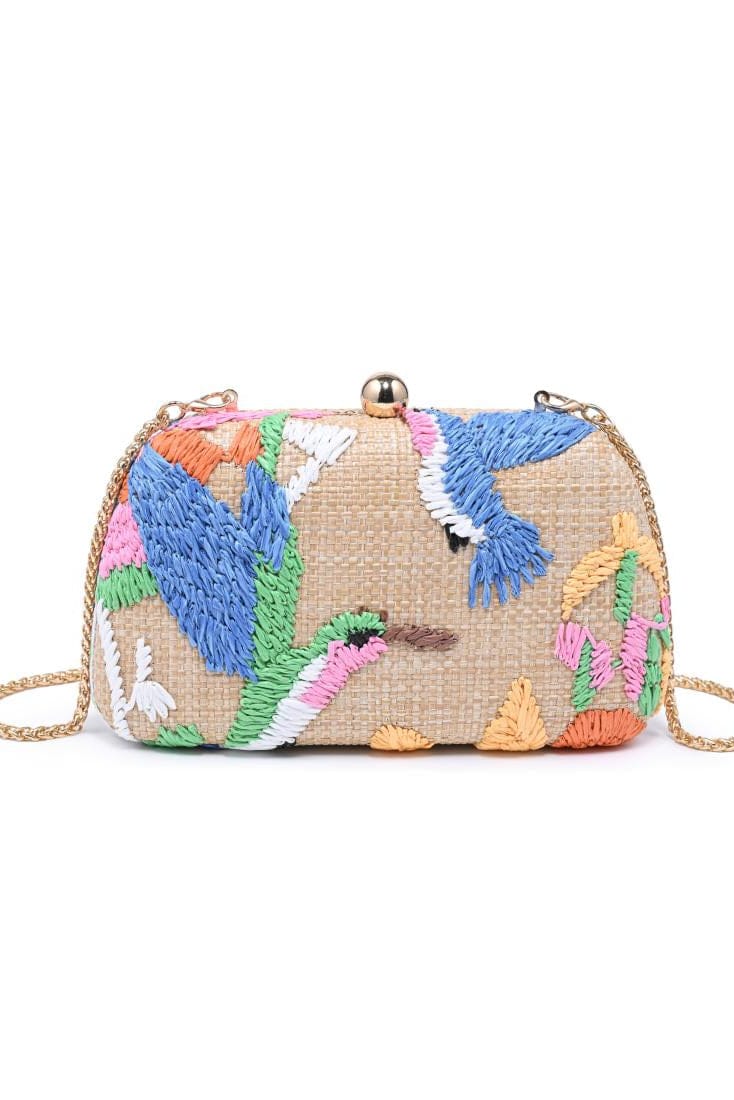 62580 Weston Straw Clutch Evening Crossbody Bag - MiMi Wholesale