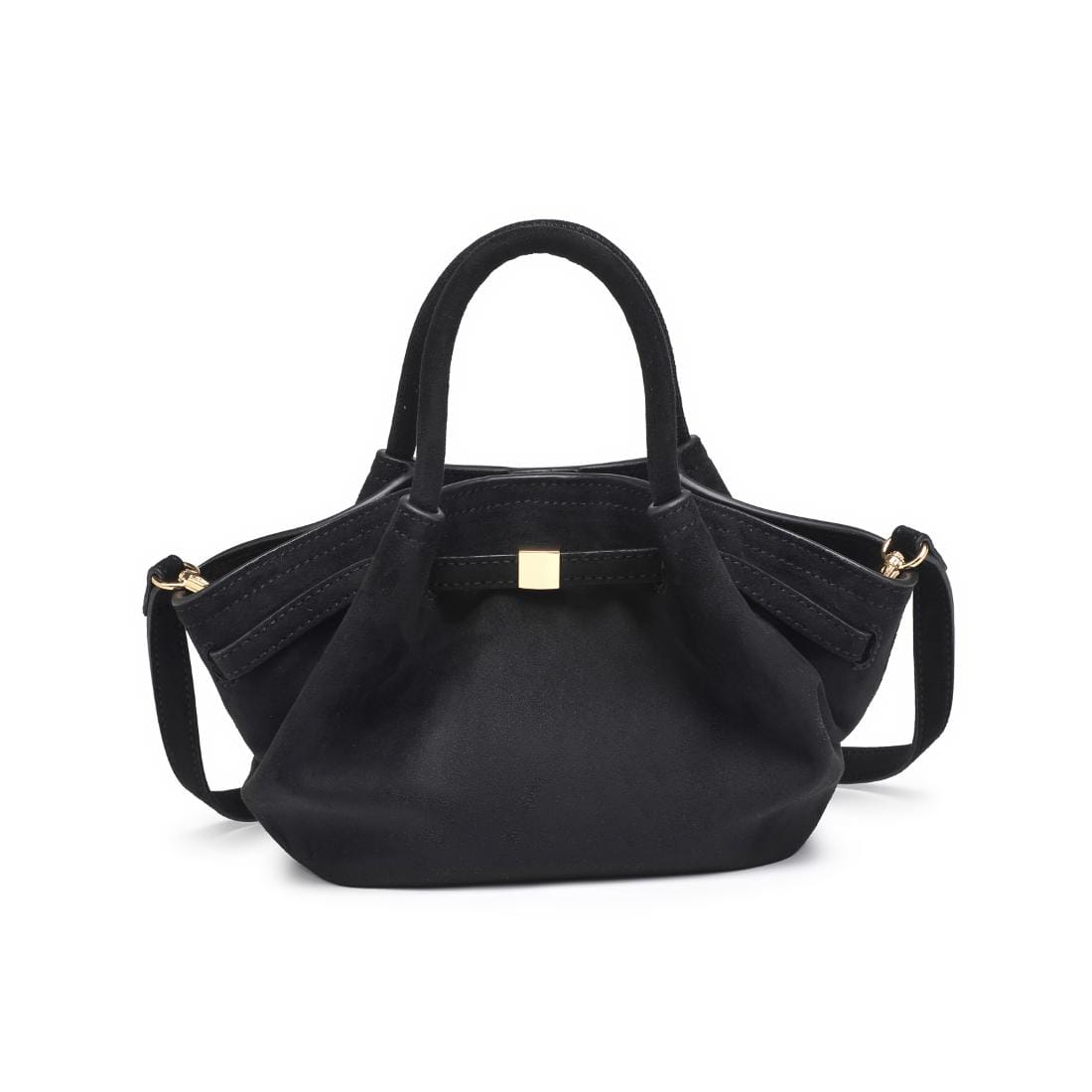 63032 Selena Faux Suede Mini Tote/Crossbody Bag - MiMi Wholesale