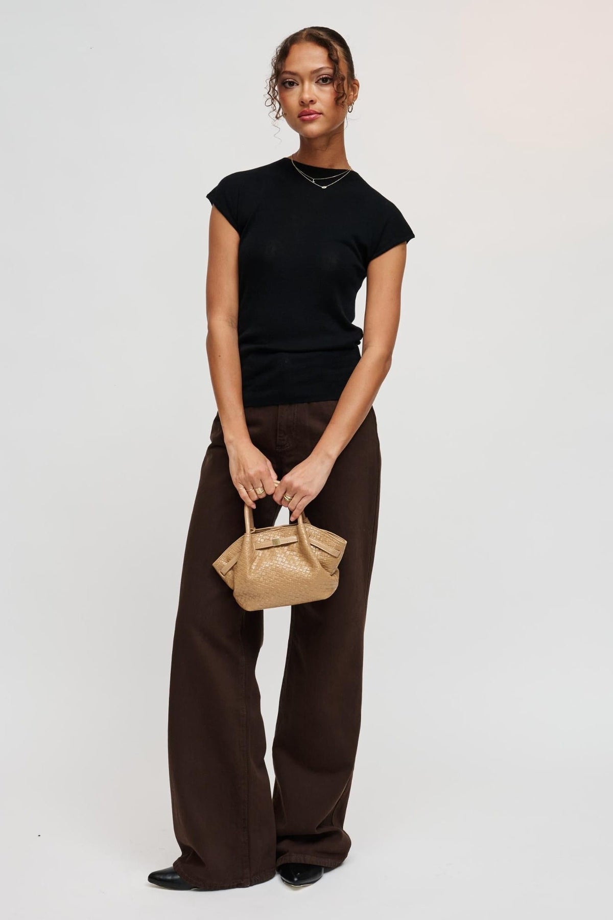 63032BEW Natural bag styled on model, view 4