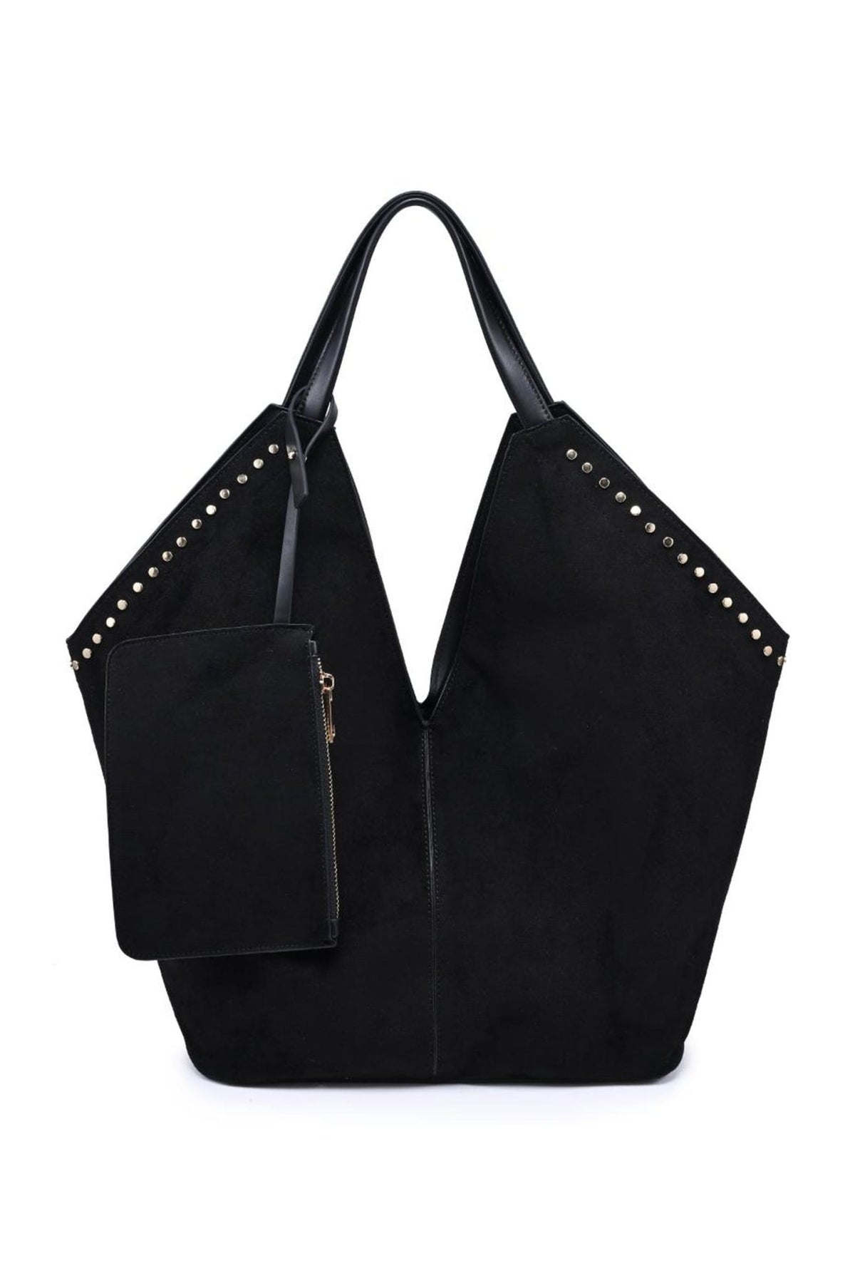 64573ML Miranda Stud-Trim Tote with Zip Pouch - MiMi Wholesale