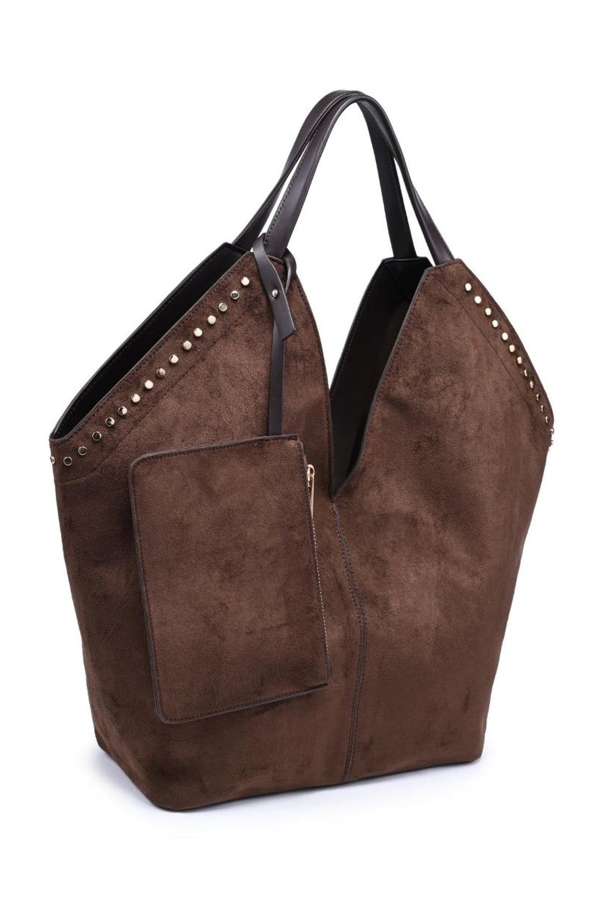 64573ML Miranda Stud-Trim Tote with Zip Pouch - MiMi Wholesale