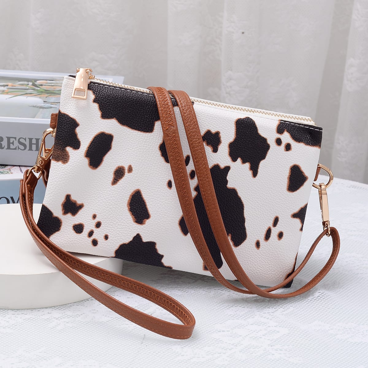 7013 Monogrammable Three Compartments Crossbody Bag - MiMi Wholesale