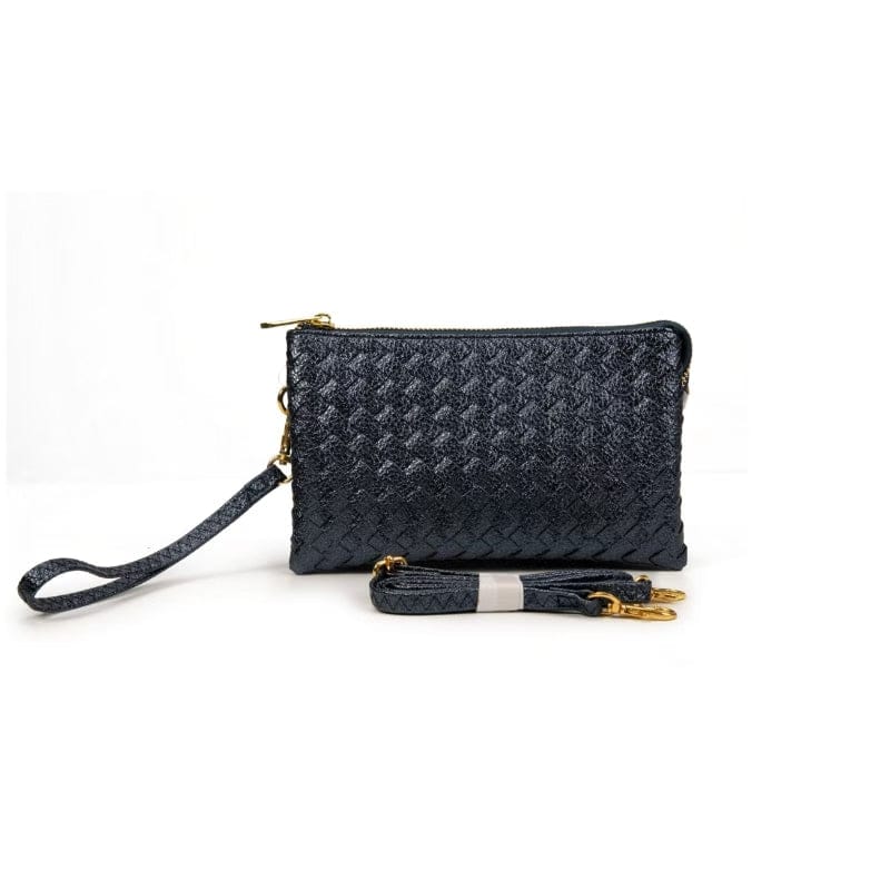 7050 Kathy Woven Three Compartment Clutch/Crossbody Bag - MiMi Wholesale