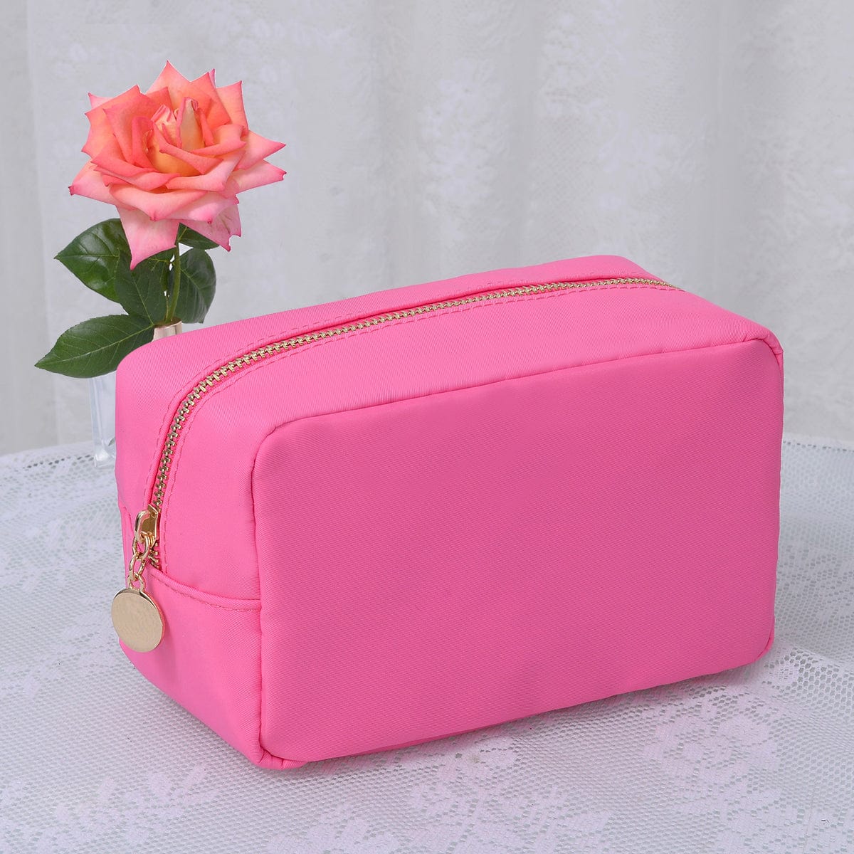 HM1012 Emma Round Zippered Nylon Cosmetic Pouch Bag