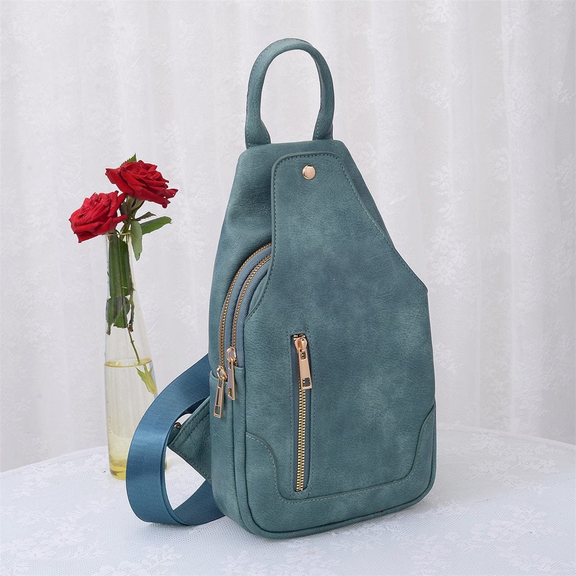 AD2766 Vegan Leather Fashion Sling Bag - MiMi Wholesale