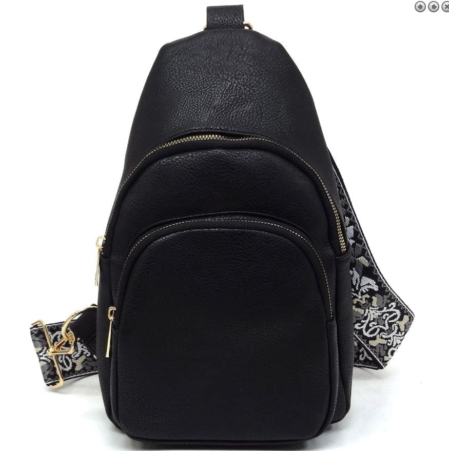 AD768 Zara Zipper Sling Bag With Boho Strap - MiMi Wholesale