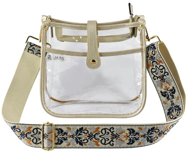 AD770T Jeanette Clear Crossbody Bag With Guitar Strap - MiMi Wholesale