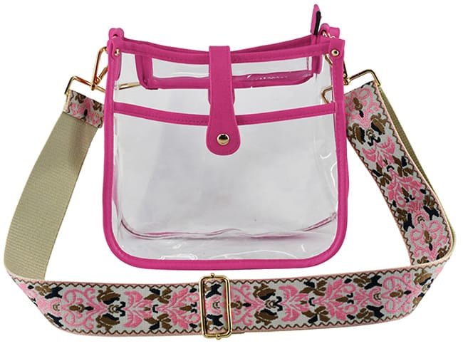 AD770T Jeanette Clear Crossbody Bag With Guitar Strap - MiMi Wholesale