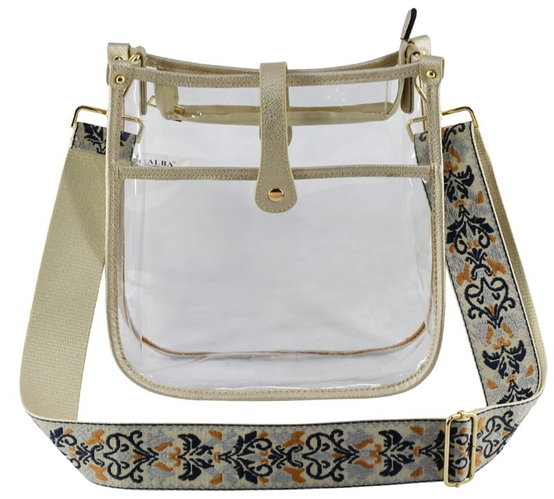 AD771T Amarah Clear Crossbody Bag With Guitar Strap - MiMi Wholesale