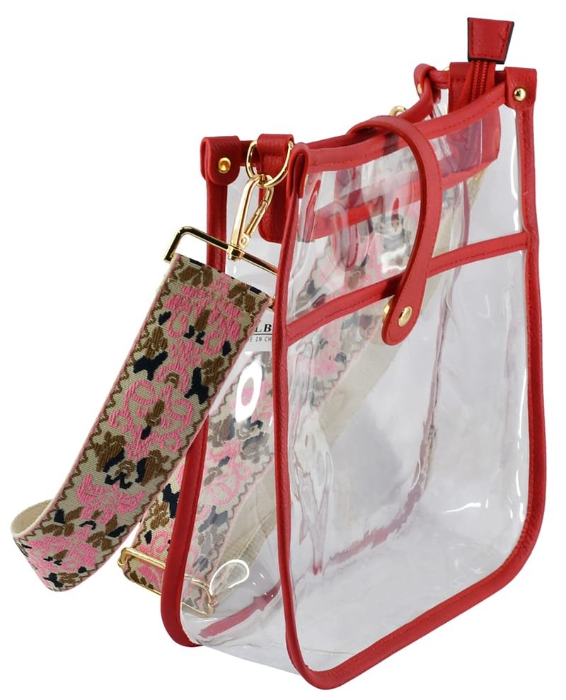 AD771T Amarah Clear Crossbody Bag With Guitar Strap - MiMi Wholesale