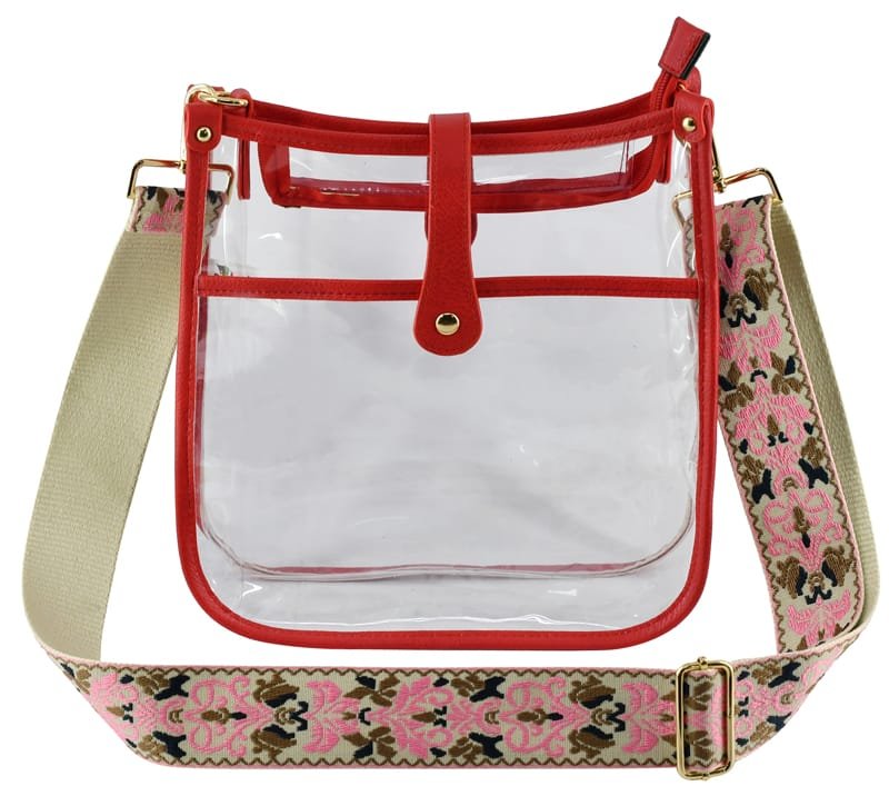 AD771T Amarah Clear Crossbody Bag With Guitar Strap - MiMi Wholesale