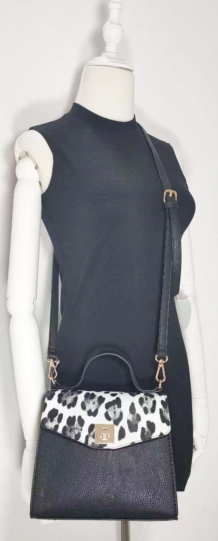 AS2771 Colorblock Twist Lock Flap Satchel/Crossbody Bag - MiMi Wholesale