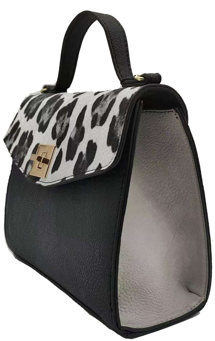 AS2771 Colorblock Twist Lock Flap Satchel/Crossbody Bag - MiMi Wholesale