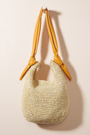 BGA2745 Liza Leather Handle Straw Tote Bag - MiMi Wholesale