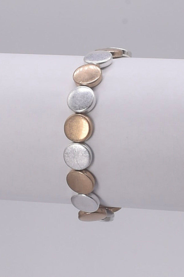 CB2122 Small Metal Beads Stretch Bracelet - MiMi Wholesale