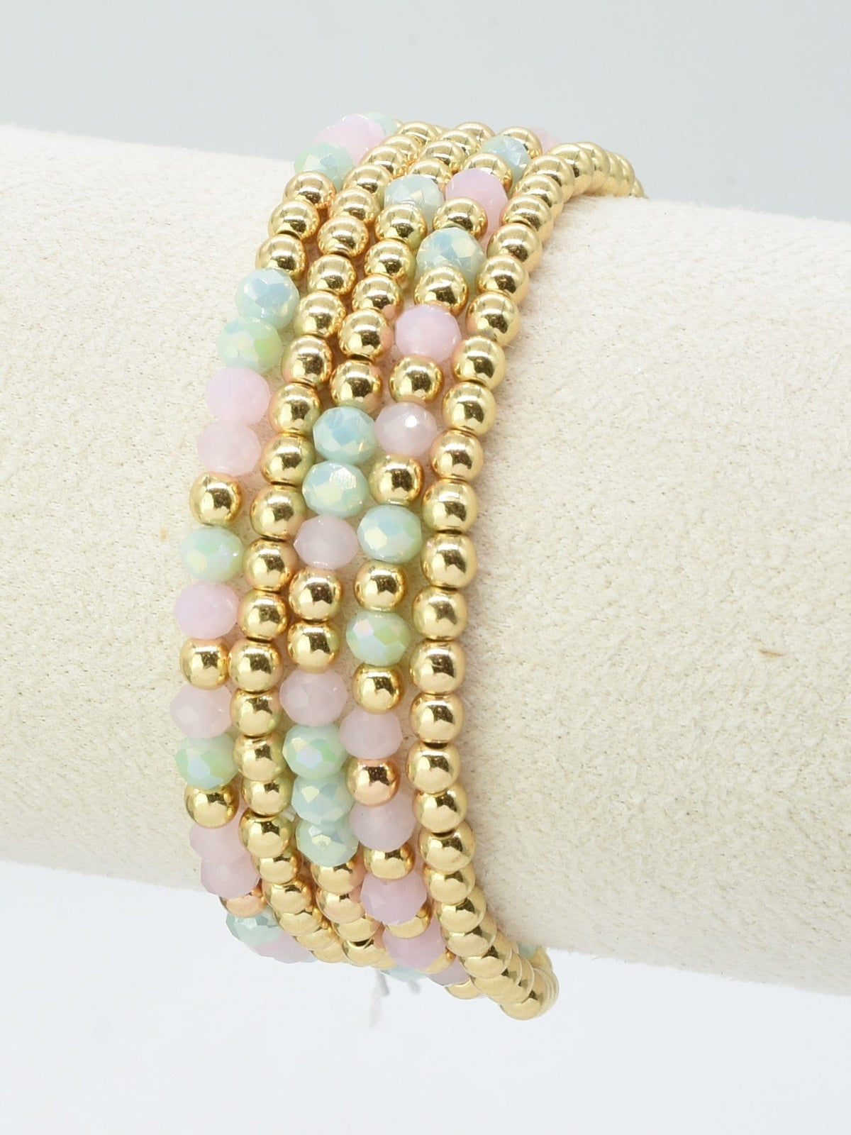 CB2243 5 Piece CCB Glass Bead Bracelet Set - MiMi Wholesale