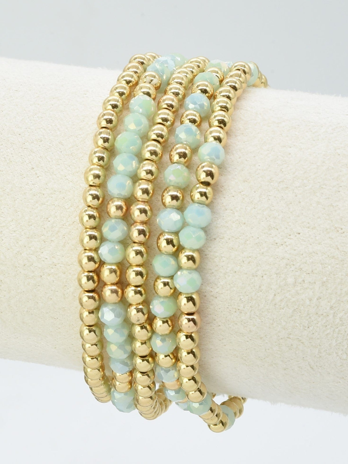 CB2243 5 Piece CCB Glass Bead Bracelet Set - MiMi Wholesale