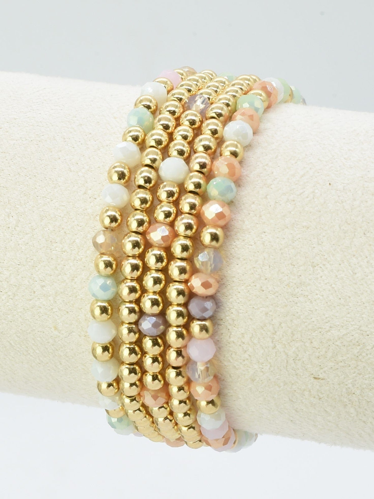 CB2243 5 Piece CCB Glass Bead Bracelet Set - MiMi Wholesale