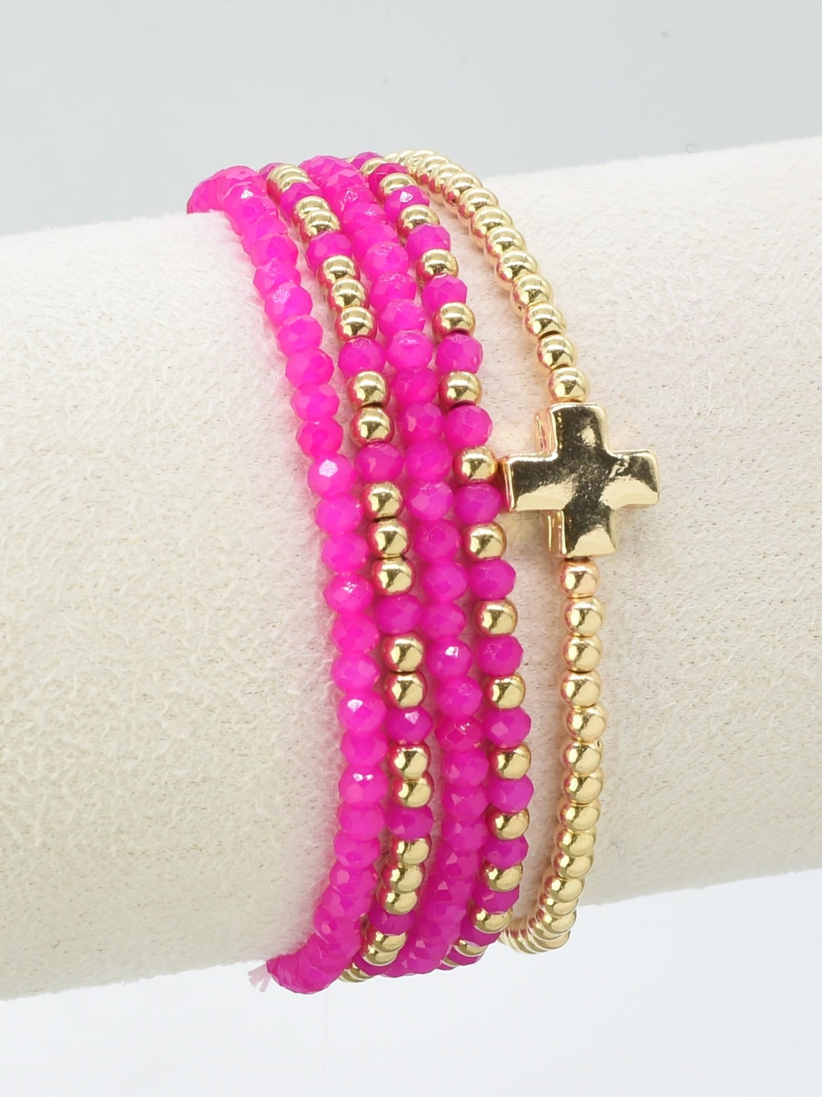 CB2266 5 Piece Glass CCB Stretch Bracelet Set - MiMi Wholesale